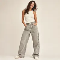 Jeans Wide Leg Gris Acid Wash – 5