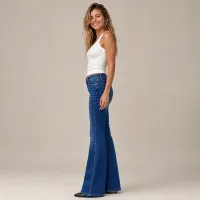 Jeans Flare Acampanados Azul Medio – Image 2