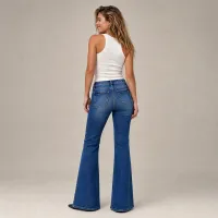 Jeans Flare Acampanados Azul Medio – Image 3