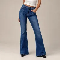 Jeans Flare Acampanados Azul Medio – Image 4