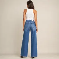 Jeans Wide Leg Azul Medio de Tiro Alto – Imagen 2