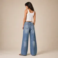 Jeans Baggy Wide Leg Azul con Destrucción – Imagen 3