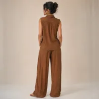 Set tipo Lino Blusa y Pantalón Wide Leg – Imagen 2