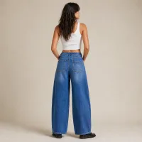Jeans Barrel Azul Medio de Tiro Medio | BALAM – Image 2