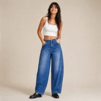 Jeans Barrel Azul Medio de Tiro Medio | BALAM – 7
