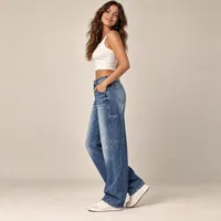Jeans Cargo Barrel Cut Azul Medio Deslavado – Image 4