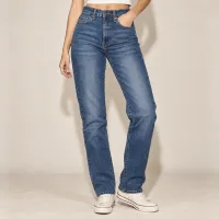 Jeans Straight Leg Lavado Medio – Imagen 2