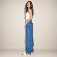 Jeans Barrell Wide Leg Azul Medio – Imagen 4