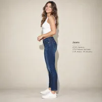 Jeans Skinny Tiro Alto Lavado Oscuro – Imagen 4
