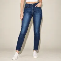 Jeans Skinny Tiro Alto Lavado Oscuro – Imagen 2