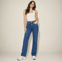 Jeans Recto Tiro Alto Lavado Medio – 0