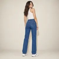 Jeans Recto Tiro Alto Lavado Medio – Imagen 3
