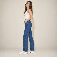 Jeans Recto Tiro Alto Lavado Medio – Imagen 4
