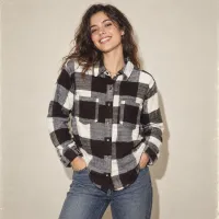Camisa Franela Buffalo Check Cuadro Grande – CHICA, CAFE