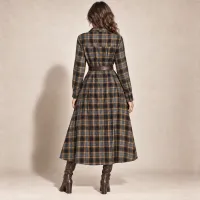 Vestido Camisero Franela Cuadros Maxi – Imagen 3