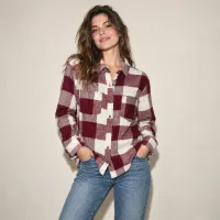 Camisa Franela Buffalo Check Cuadro Grande – CHICA, TINTO