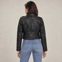 Chamarra Moto Faux Leather Corta – Imagen 2