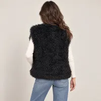 Chaleco Shaggy Con Broches Tipo Toggling Negro – Imagen 7