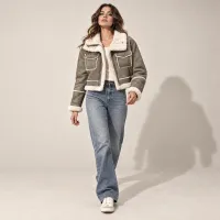 Jacket Shearling Bicolor Con Bolsas – Image 7