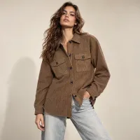Shacket Corduroy Con Bolsas Caflap  – CHICA, CAMEL
