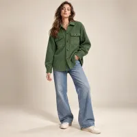 Shacket Corduroy Con Bolsas Caflap  – CHICA, VERDE