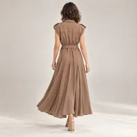 Vestido Camisero Maxi Con Cinturón  – Image 5