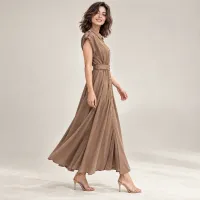 Vestido Camisero Maxi Con Cinturón  – Image 6