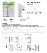 K636AC Wireless Kinetic Door Bell – Image 1