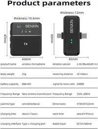 3 in 1 Square Wireless Lavalier Mini Microphone – Image 2