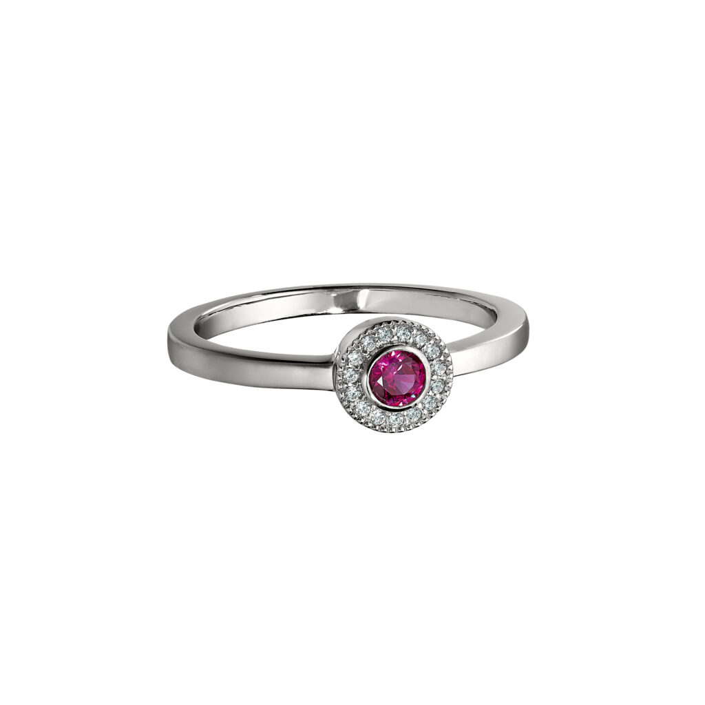 Platinum SS Micropave Round Simulated – Image 1
