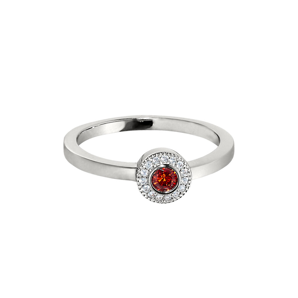 Platinum SS Micropave Round Simulated – Image 1