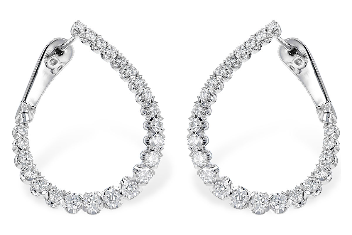 14KW Gold Inside/Outside Diamond Hoop – Image 1