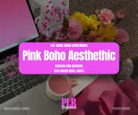 170+ Pink Boho Aesthetic Social Media AI Stock Images-MRR + PLR – Image 1
