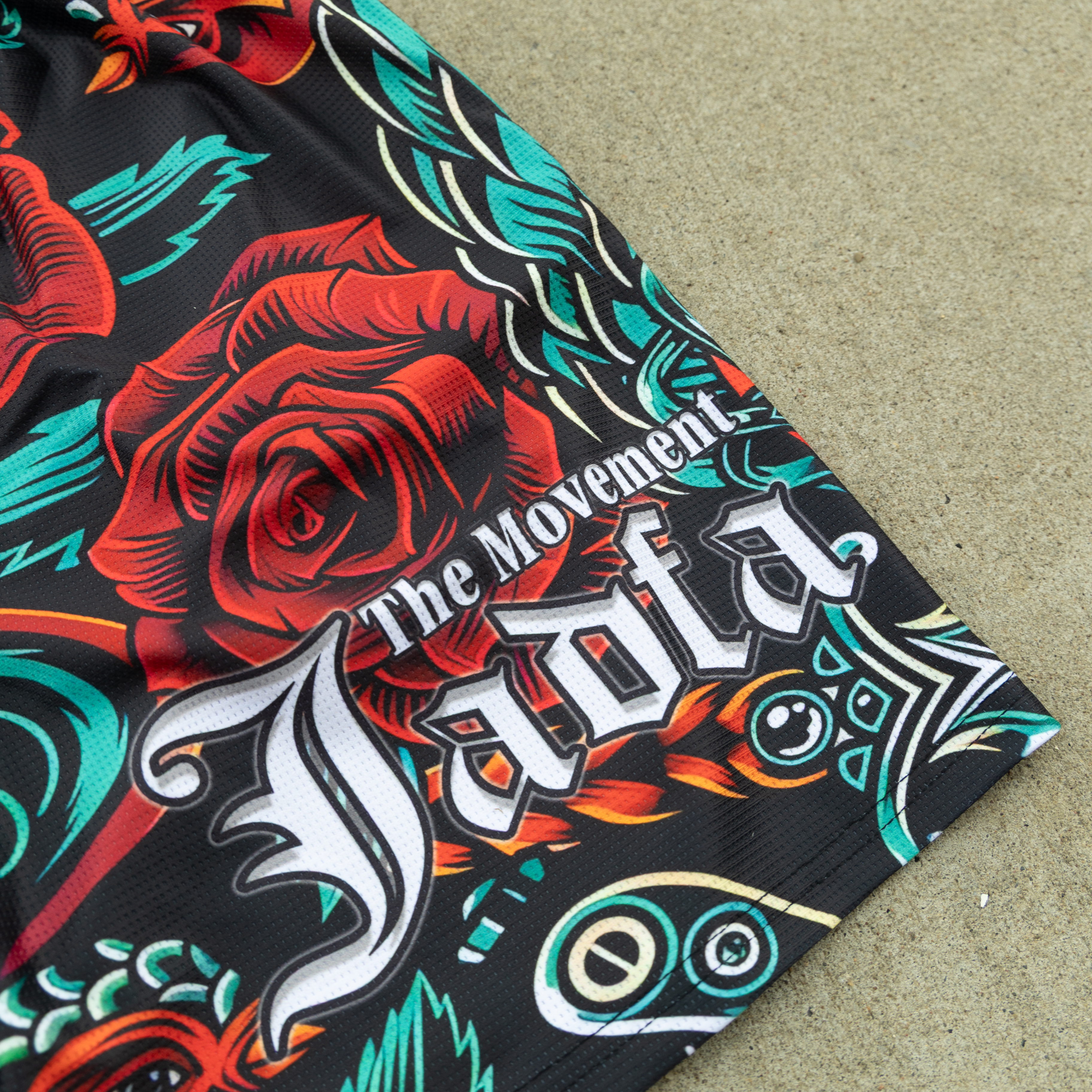 Tattoo Rose Mesh Shorts – Image 2