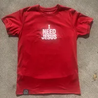 I NEED JESUS Tee – Red, XL