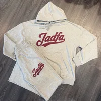 JADFA Essential Cotton Set – XL, GREY / MAROON RED LOGO