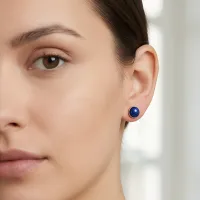 Lapis Lazuli Round Stud Earrings – Image 4