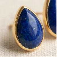 Lapis Lazuli Teardrop Earrings – Image 1