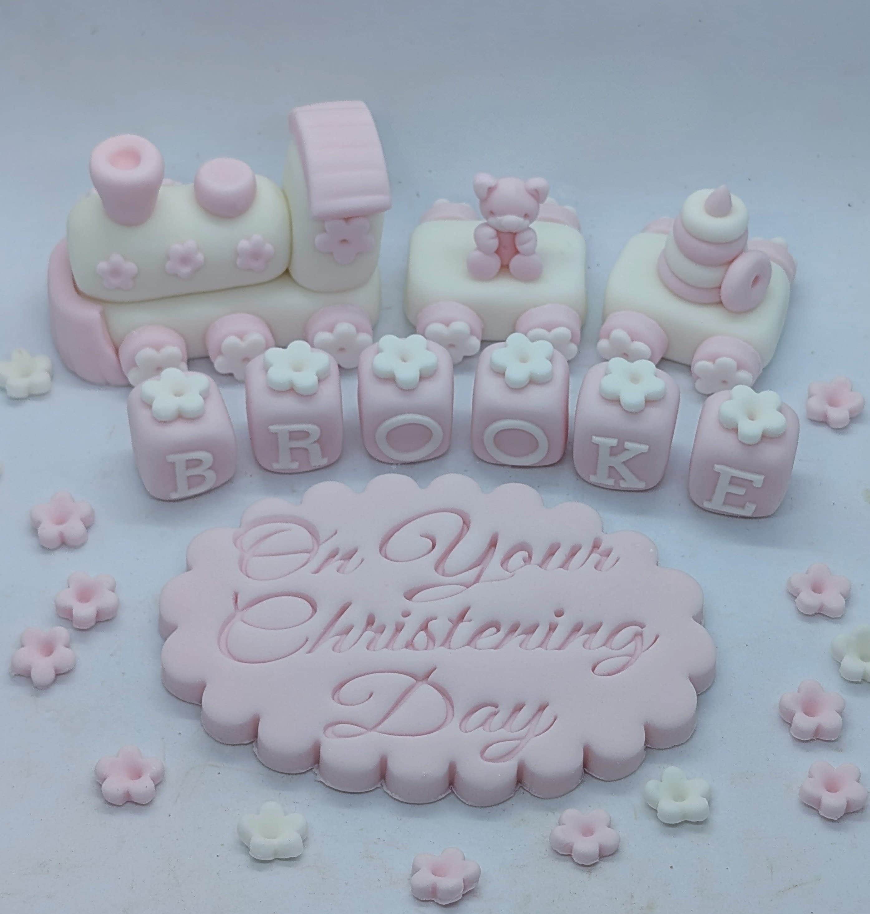 Train Teddy Christening Baptism set – Image 1