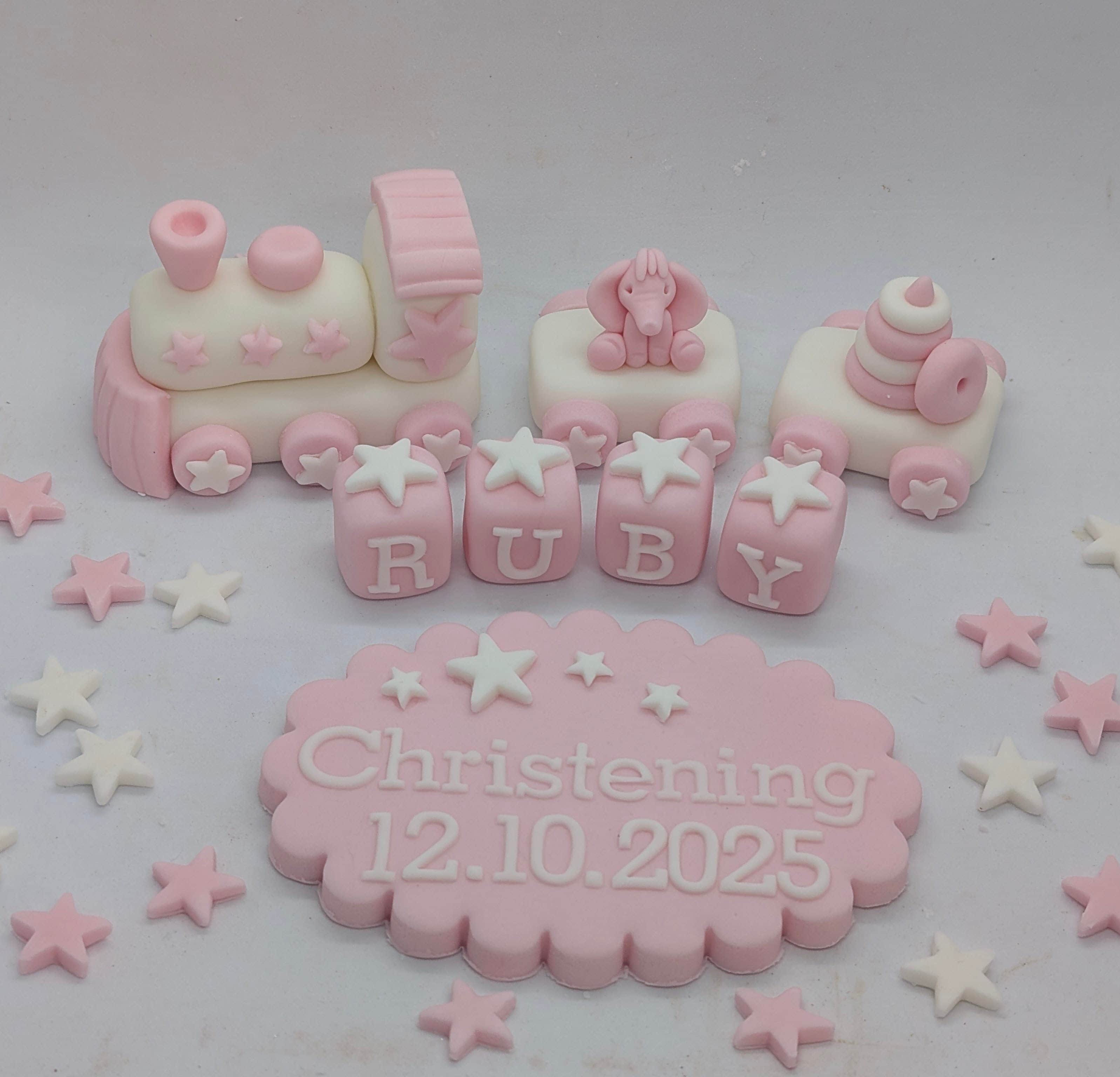 Train Elephant Christening Baptism set – Image 1