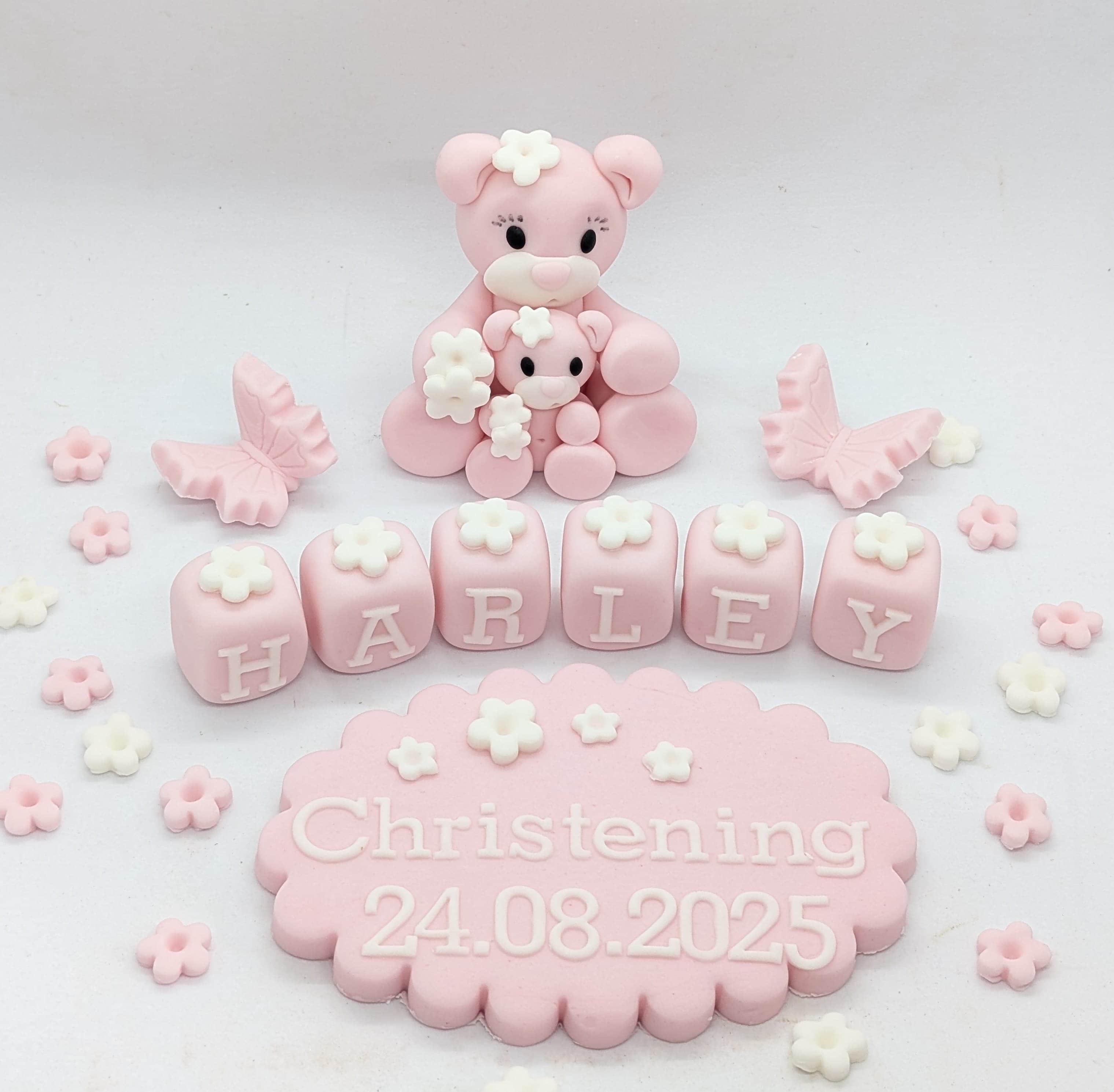 2 Teddies Christening Baptism Plaque set – Image 1