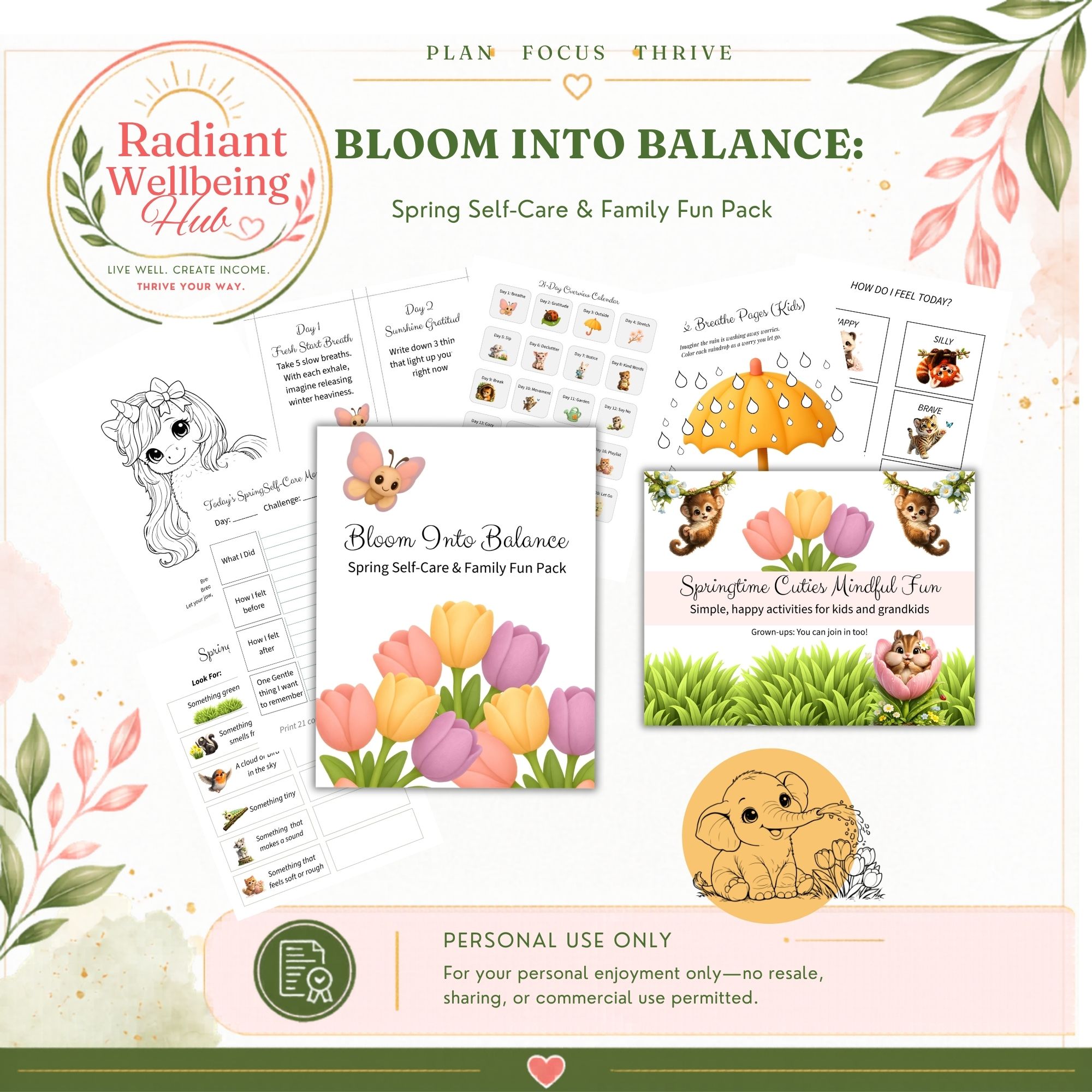  Bloom Into Balance: Spring Self-Care & Family Pack – Image 1