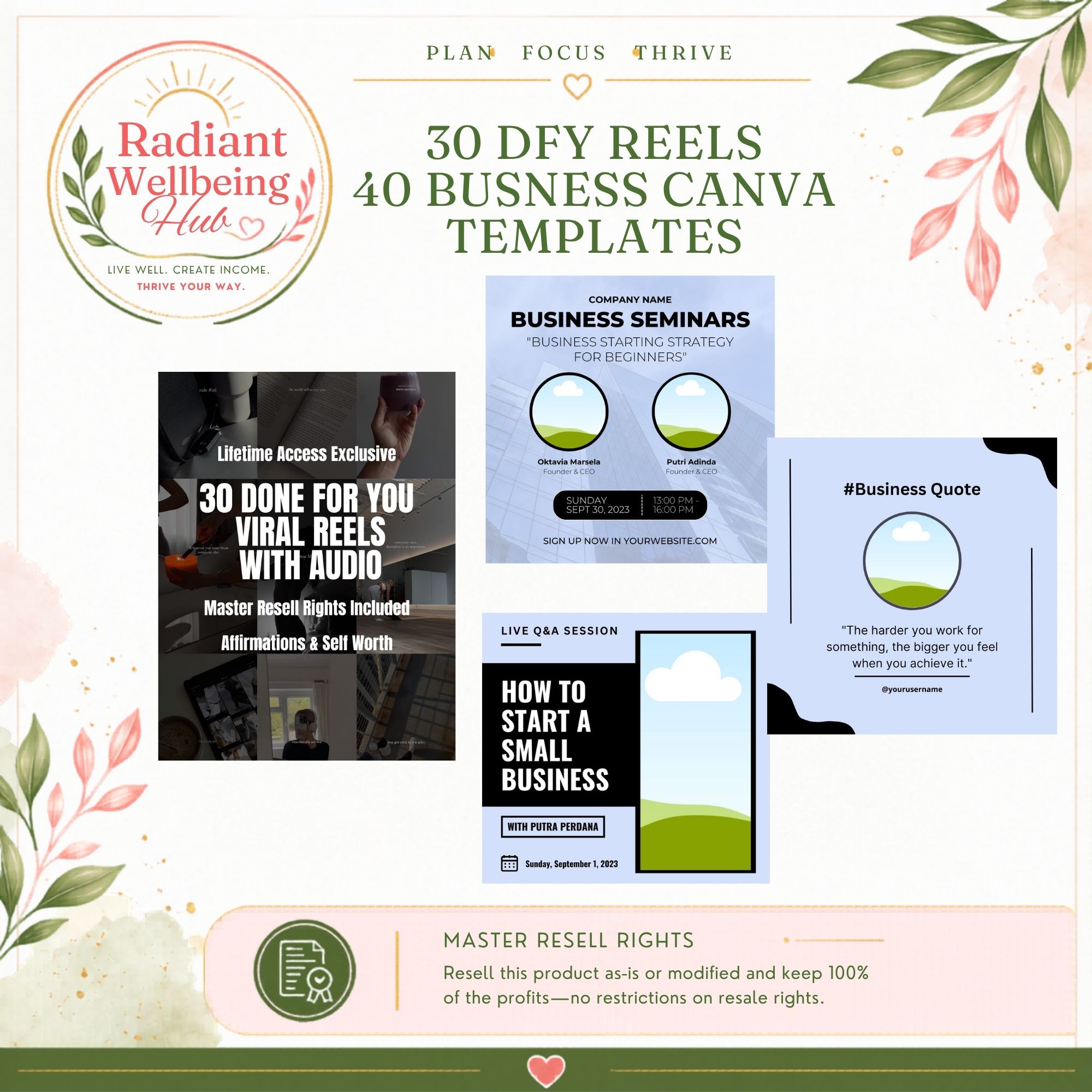 30 DFY Reels, 40 Business Canva Templates – Image 1