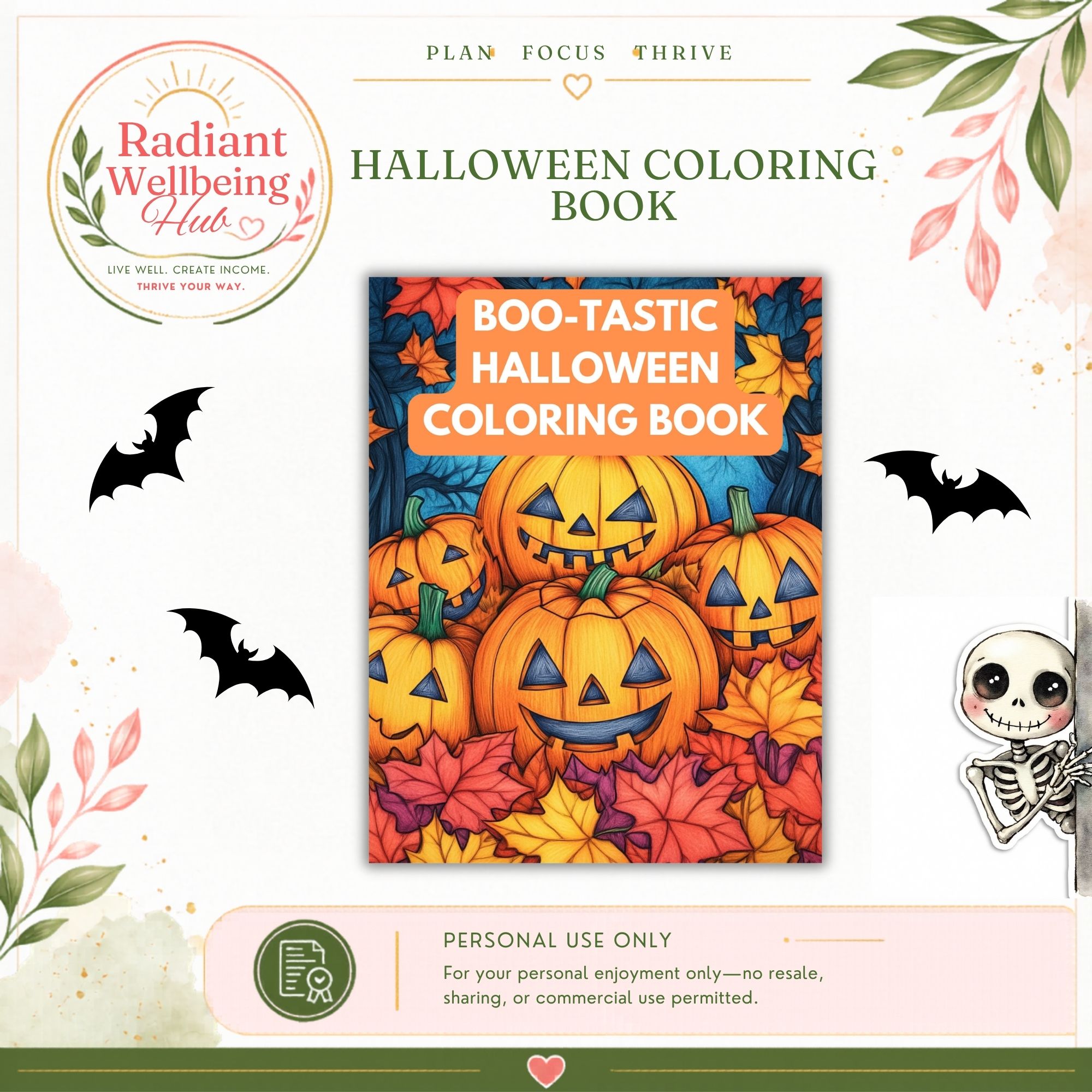Boo-Tastic Halloween Coloring Book for Kids – Image 1