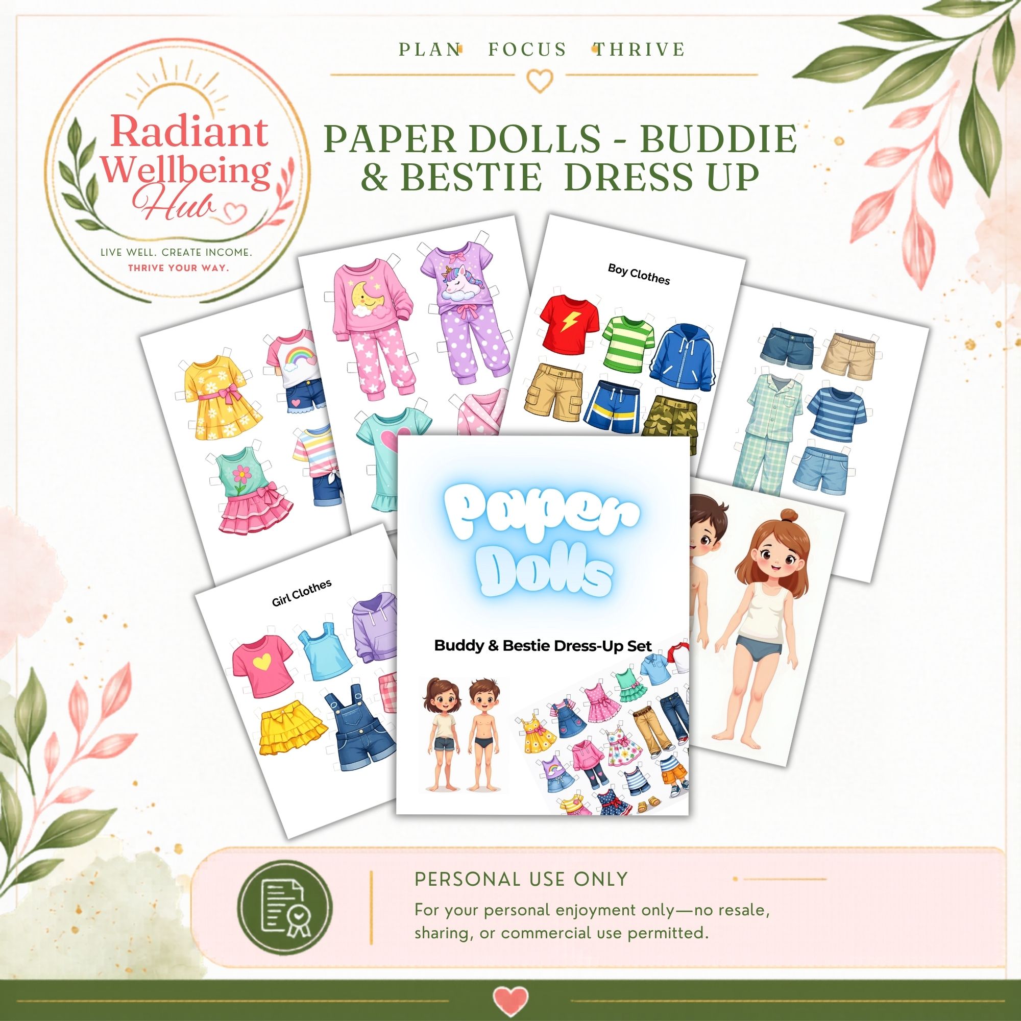 Paper Dolls - Buddy & Bestie Dress Up - PLR – Image 1