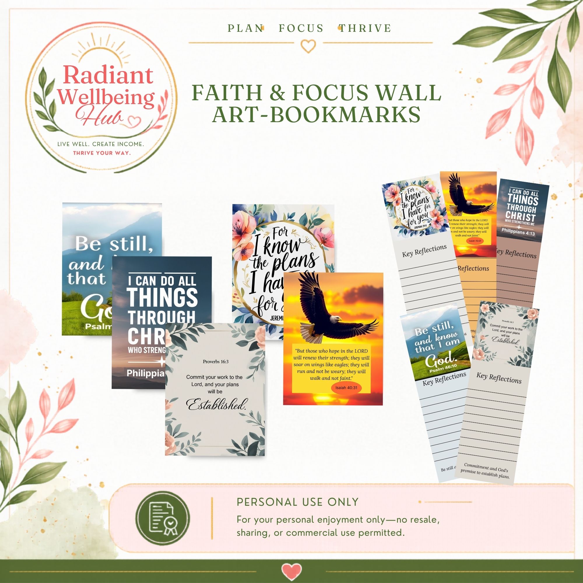 Faith & Focus Wall Art & Bookmarks – Image 1