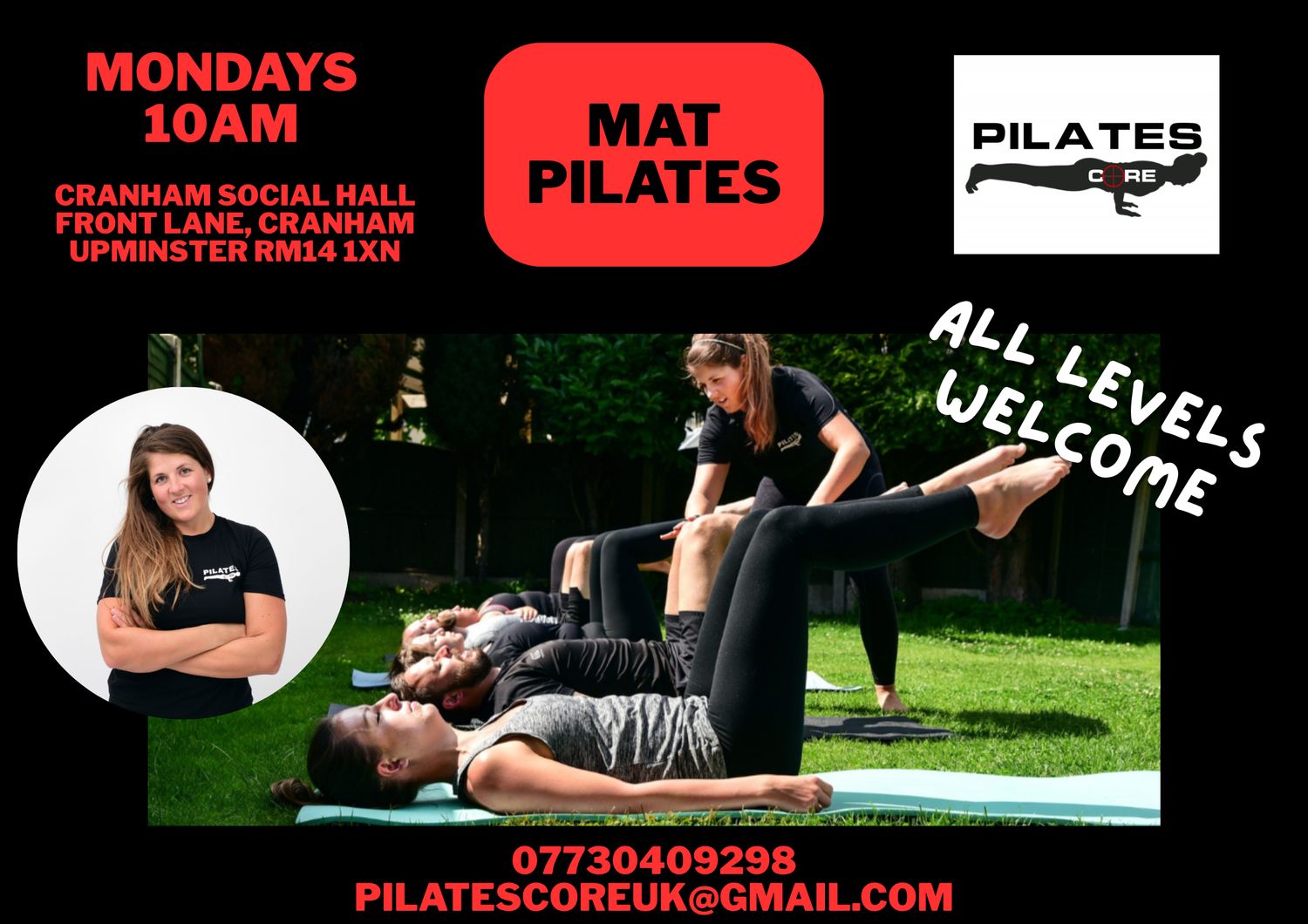 Mat Pilates Mondays 10am @ Cranham Social Hall, Upminster – Image 1