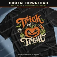 Trick for a Treat Retro Halloween PNG | Digital Download – Image 1