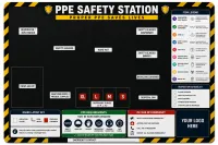 PPE Safety Station Board – Industrial Wall-Mounted PPE Organizer – Image 2