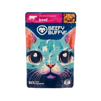BEEFY BUFFY Zestaw Kawałki w sosie | 4 smaki | dla dorosłych kotów | 85 g – Image 2